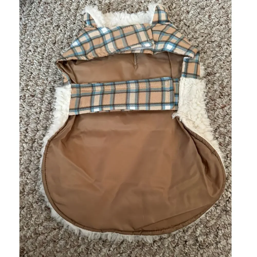 Frisco Lightweight Plaid Pocket Dog & Cat Coat, Medium
